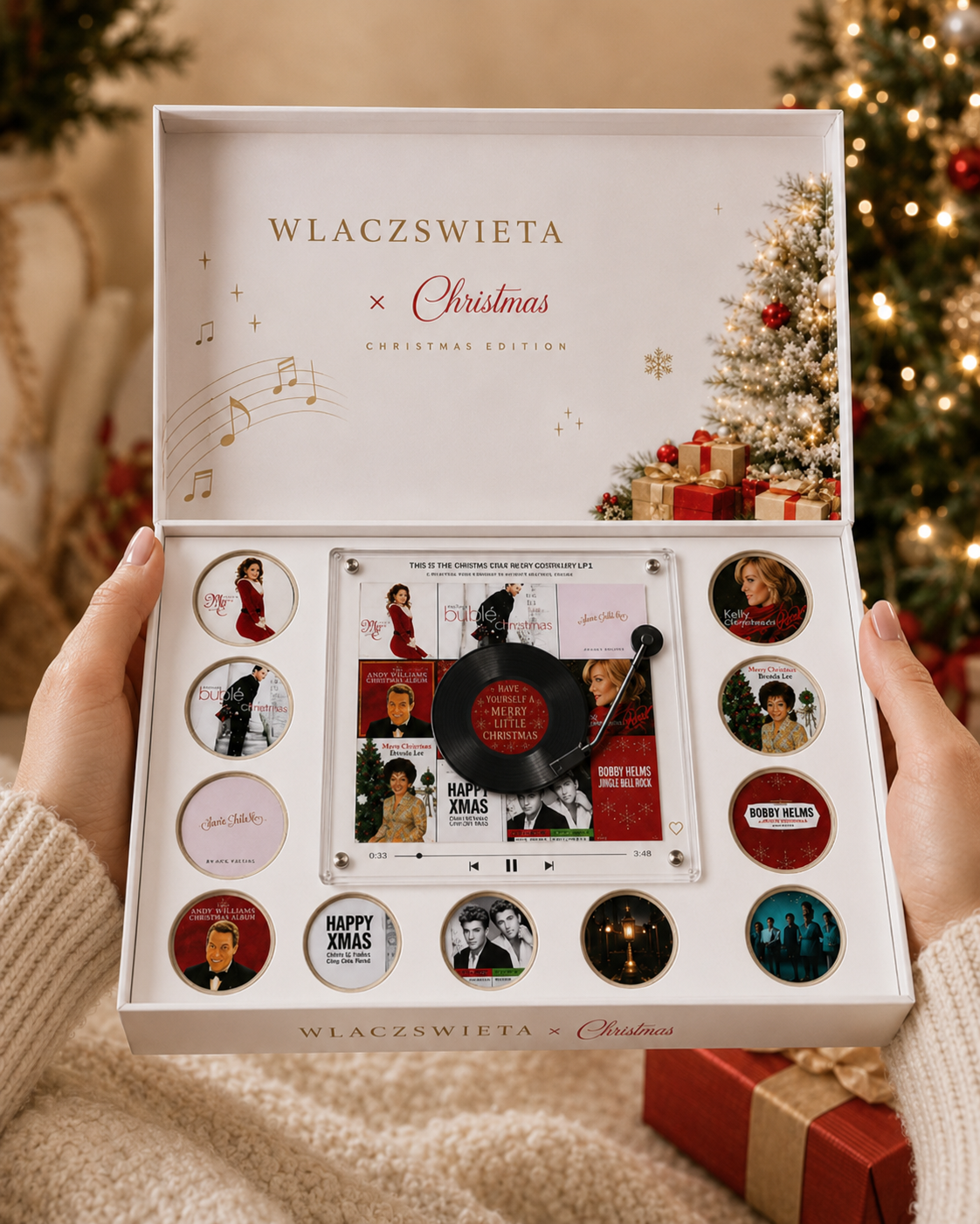 Vinyl magnes na lodówkę z mini płytą winylową